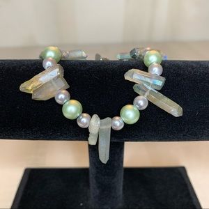 Crystals & Beads Bracelet Green